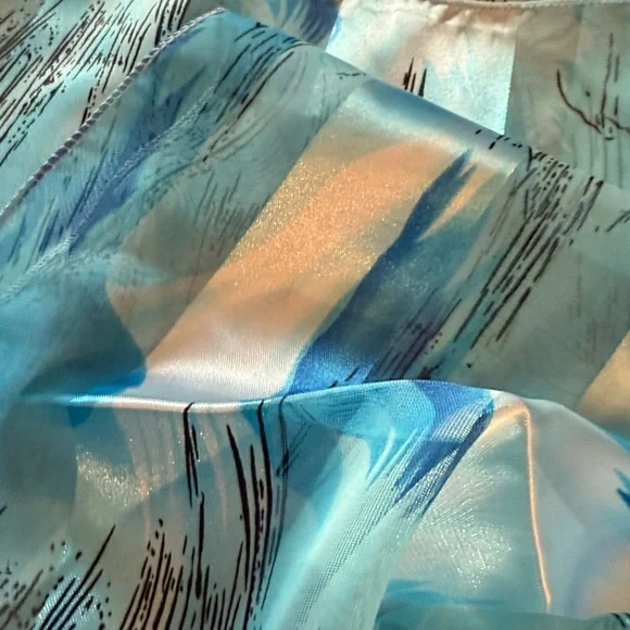 Abstract Blue and Black Scarf for neck and purse - Picture 4 of 5